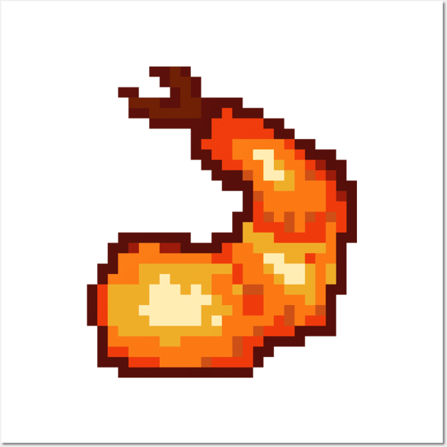 Shrimp/Ebi Pixel Art Wall Art by Neroaida